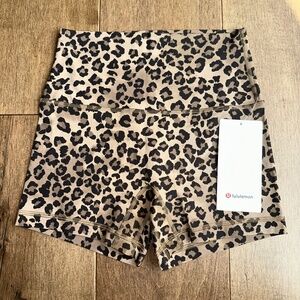 LULULEMON Align No Line High-Rise Short 4" True Leopard Size 6 AUTHENTIC NEW